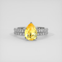 2.91 Ct. Yellow Sapphire Ring, Platinum 950 1