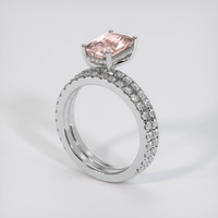 2.51 Ct. Peach Sapphire Ring, Platinum 950 2
