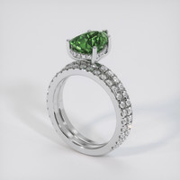 3.00 Ct. Yellowish Green Sapphire Ring, Platinum 950 2
