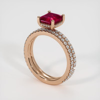 2.07 Ct. Ruby Ring, 14K Rose Gold 2