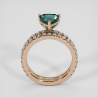 1.53 Ct. Bluish Green Sapphire Ring, 14K Rose Gold 3