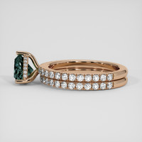 1.53 Ct. Bluish Green Sapphire Ring, 14K Rose Gold 4