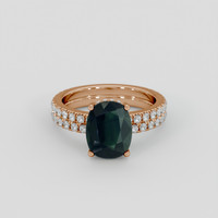 4.10 Ct. Green Sapphire Ring, 14K Rose Gold 1