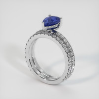 1.66 Ct. Blue Sapphire Ring, 10K White Gold 2