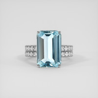 4.98 Ct. Blue Aquamarine Ring, 10K White Gold 1