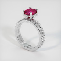 1.24 Ct. Pinkish Red Ruby Ring, 10K White Gold 2