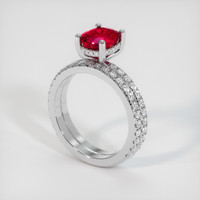 2.00 Ct. Pinkish Red Ruby Ring, 10K White Gold 2