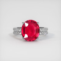 4.22 Ct. Pinkish Red Ruby Ring, 10K White Gold 1