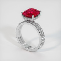 4.22 Ct. Pinkish Red Ruby Ring, 10K White Gold 2