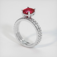 1.59 Ct. Pinkish Red Ruby Ring, 10K White Gold 2