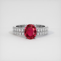 1.39 Ct. Purplish Red Ruby Ring, 10K White Gold 1
