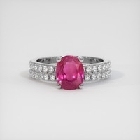 1.68 Ct. Purplish Red Ruby Ring, 10K White Gold 1
