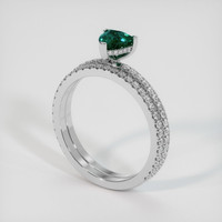0.83 Ct. Bluish Green Sapphire Ring, 10K White Gold 2