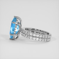 3.90 Ct. Swiss Blue Topaz Ring, 14K White Gold 4