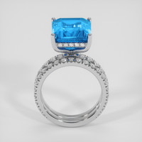 7.72 Ct. Swiss Blue Topaz Ring, 14K White Gold 3