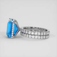 7.72 Ct. Swiss Blue Topaz Ring, 14K White Gold 4