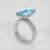 4.98 Ct. Blue Aquamarine Ring, 14K White Gold 2