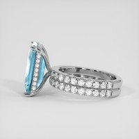 4.98 Ct. Blue Aquamarine Ring, 14K White Gold 4