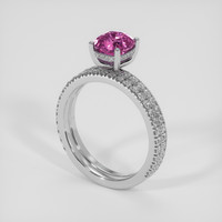 1.59 Ct. Purplish Pink Sapphire Ring, 14K White Gold 2