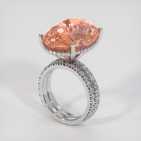 28.85 Ct. Padparadscha Sapphire Ring, 14K White Gold 2