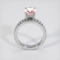 3.09 Ct. Peach Sapphire Ring, 14K White Gold 3