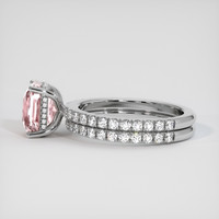 3.09 Ct. Peach Sapphire Ring, 14K White Gold 4