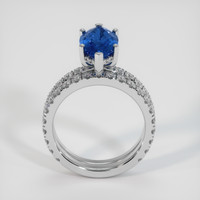3.07 Ct. Blue Sapphire Ring, 14K White Gold 3