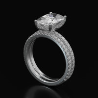 3.29 Ct. White Sapphire Ring, 14K White Gold 2