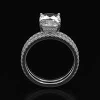 3.29 Ct. White Sapphire Ring, 14K White Gold 3
