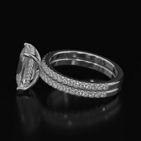3.29 Ct. White Sapphire Ring, 14K White Gold 4