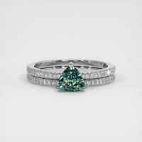 0.83 Ct. Sapphire Ring, 14K White Gold 1