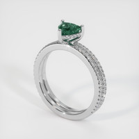 0.83 Ct. Sapphire Ring, 14K White Gold 2