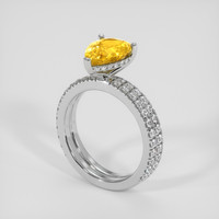 3.10 Ct. Yellow Sapphire Ring, 14K White Gold 2