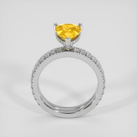 3.10 Ct. Yellow Sapphire Ring, 14K White Gold 3