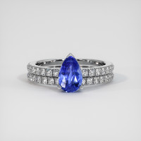 1.66 Ct. Blue Sapphire Ring, 18K White Gold 1