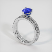1.66 Ct. Blue Sapphire Ring, 18K White Gold 2