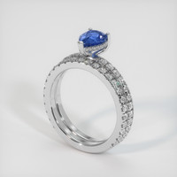 0.86 Ct. Sapphire Ring, 18K White Gold 2