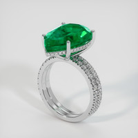 7.61 Ct. Emerald Ring, 18K White Gold 2