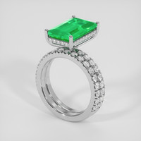 3.89 Ct. Emerald Ring, 18K White Gold 2