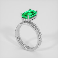 2.79 Ct. Emerald Ring, 18K White Gold 2