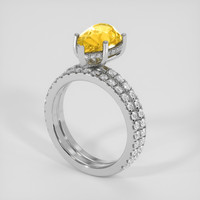 2.91 Ct. Yellow Sapphire Ring, 18K White Gold 2
