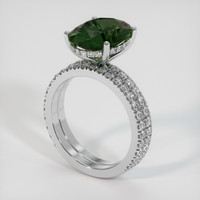 5.21 Ct. Green Sapphire Ring, 18K White Gold 2