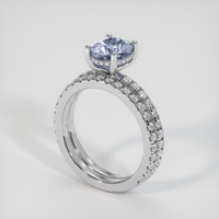 2.01 Ct. Blue Sapphire Ring, 18K White Gold 2