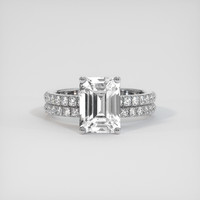 2.50 Ct. White Sapphire Ring, 18K White Gold 1
