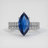 3.07 Ct. Blue Sapphire Ring, 18K White Gold 1