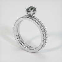 0.91 Ct. Bluish Grey Sapphire Ring, 18K White Gold 2