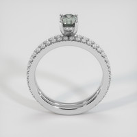 0.91 Ct. Bluish Grey Sapphire Ring, 18K White Gold 3