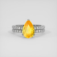 3.10 Ct. Yellow Sapphire Ring, 18K White Gold 1
