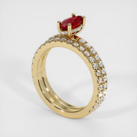 0.76 Ct. Ruby Ring, 14K Yellow Gold 2