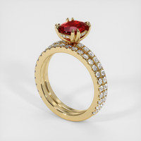 1.54 Ct. Ruby Ring, 14K Yellow Gold 2